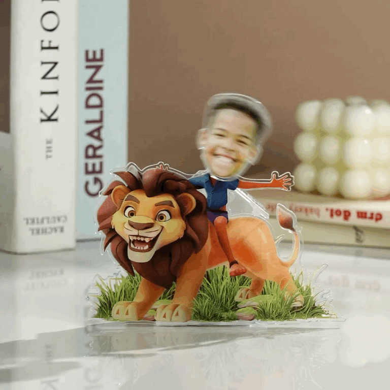 Personalized Face Kids and Animal Shaking Head Standee Gift for Kids -