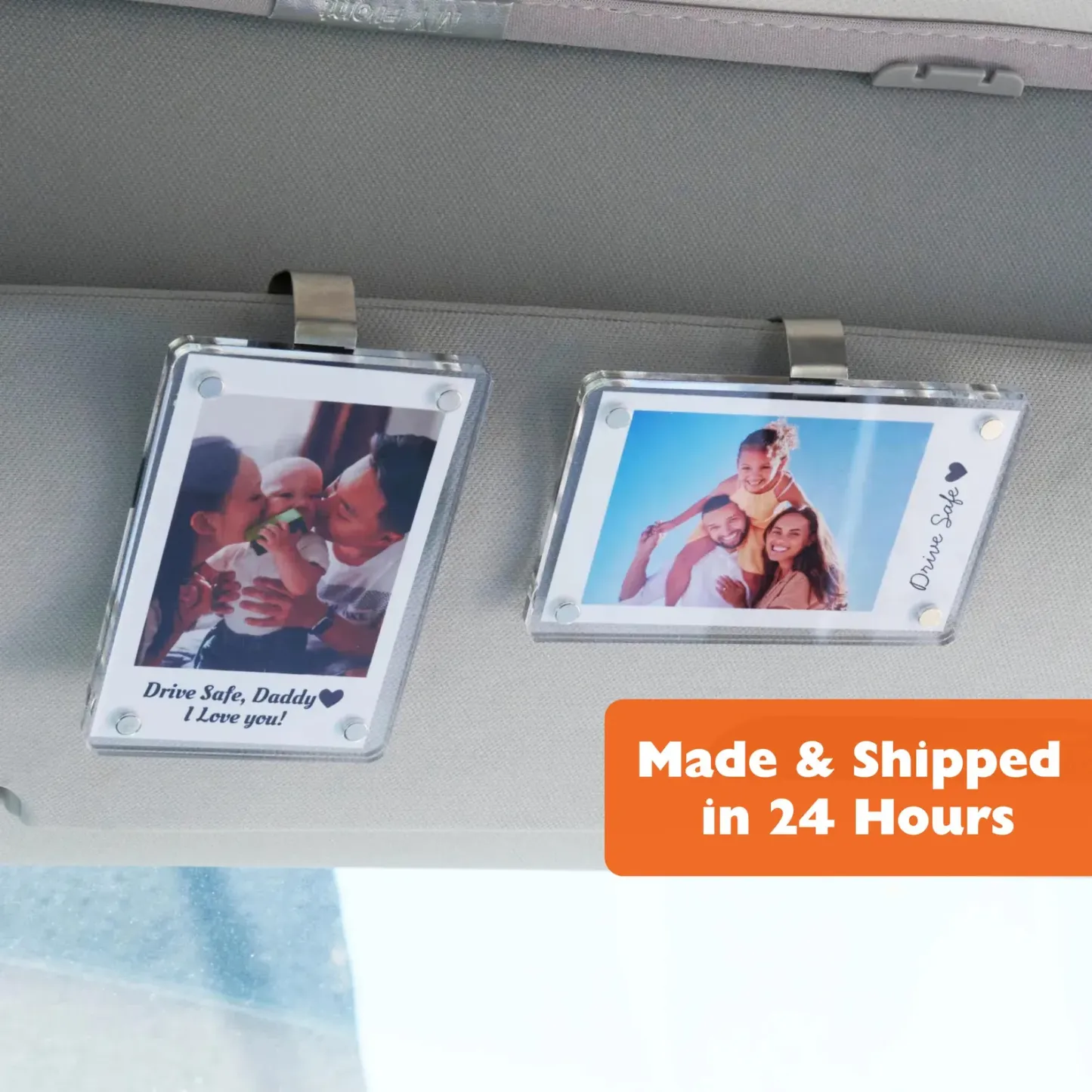 Custom Sleek Acrylic Car Visor Photo Clip Turn Your Pet Family Or Favorite Memories Into Sun Visor Decor
