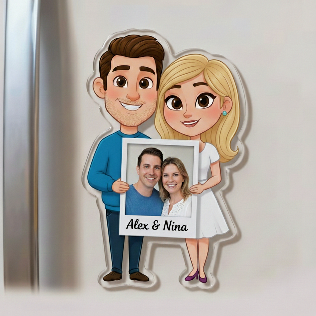 Custom Acrylic Fridge Magnets, Personalized Photo Text Fridge Decor