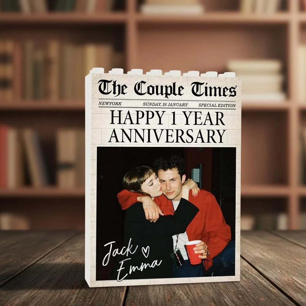 Custom Photo Building Block: Couple Playing Card Puzzle Blocks, Valentines Day Gifts For Boyfriend, Anniversary Gifts, Romantic Home Decor