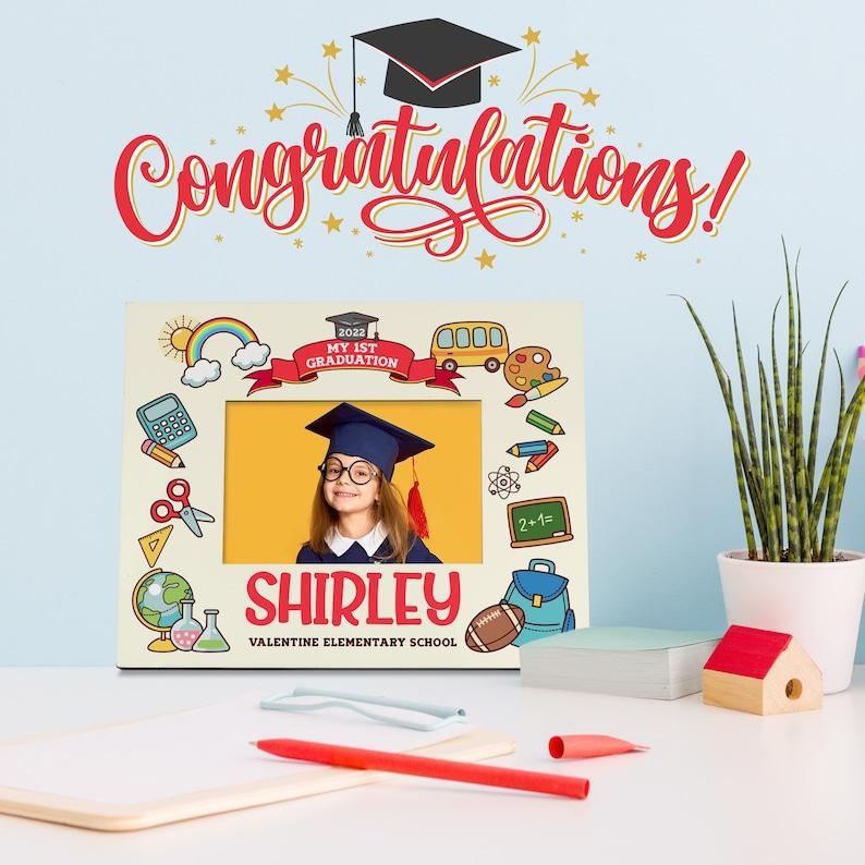 Custom MY 1ST GRADUATION Photo Frame Personalized Preschool Kindergarten Graduation Gift