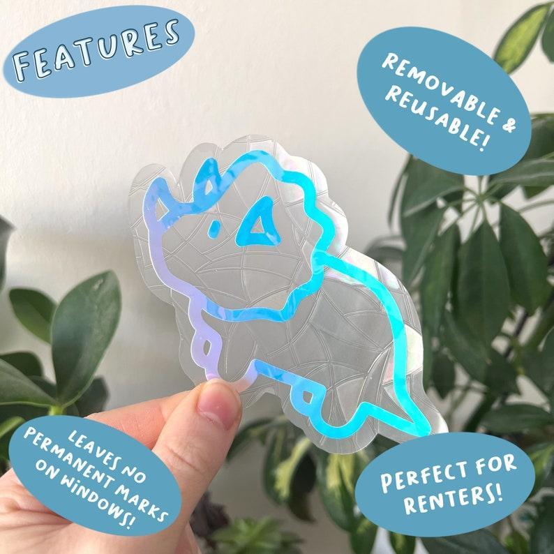Triceratops Suncatcher Window Decal, Suncatcher Sticker, Rainbow Maker Window Sticker, Suncatcher Sticker, Window Art