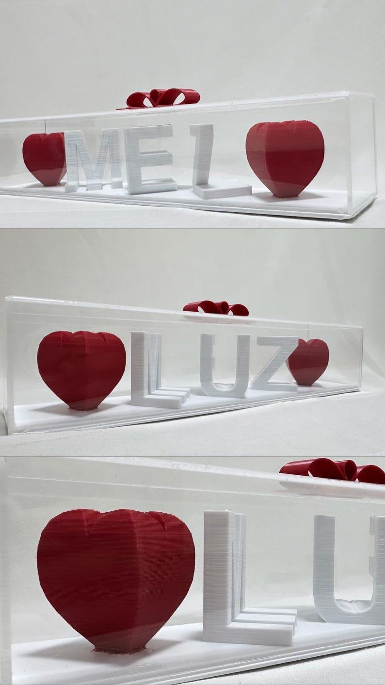 Valentine Day Premium Flip Name Personalized 3D Printed Name Personalized 3D Illusion Couples gift Gift For Her Gift For Him