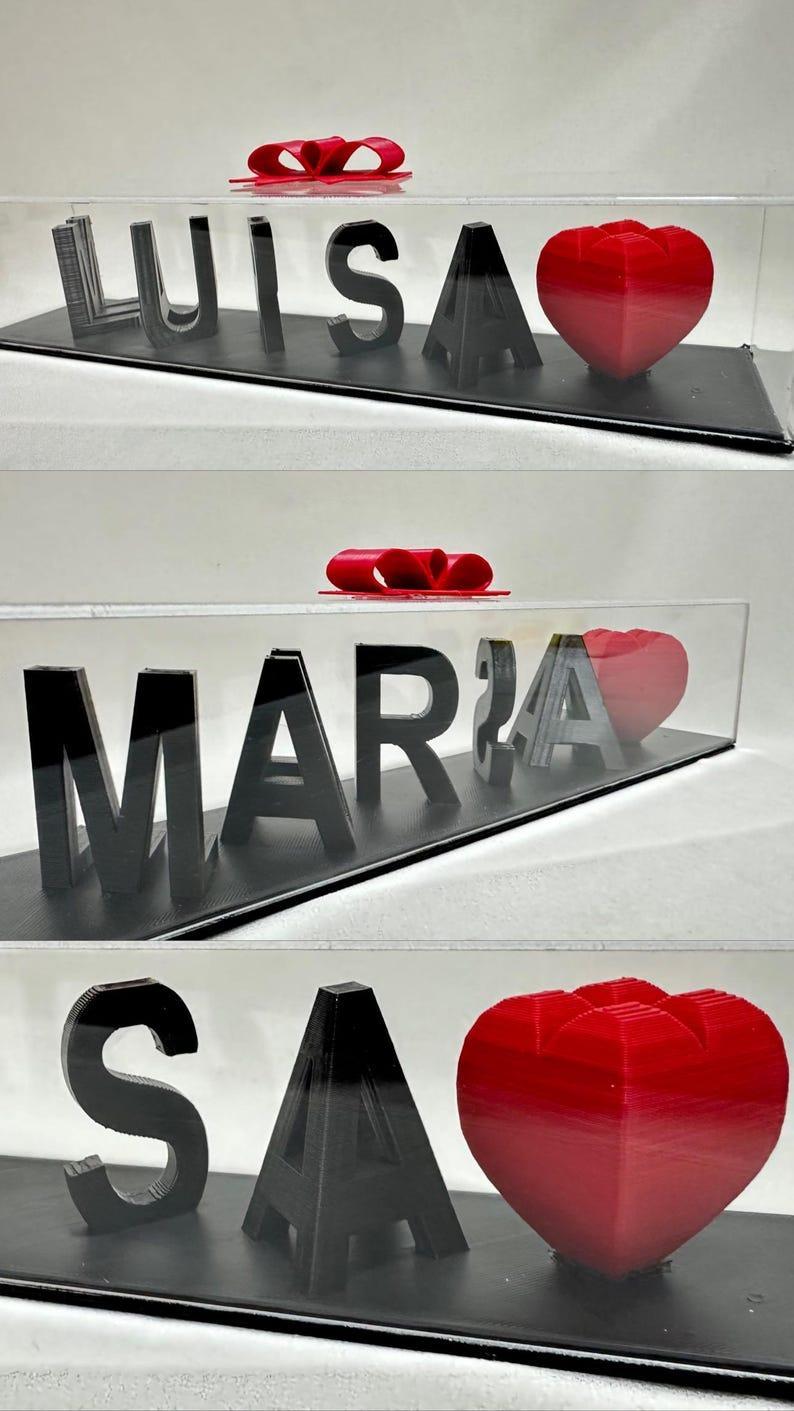 Valentine Day Premium Flip Name Personalized 3D Printed Name Personalized 3D Illusion Couples gift Gift For Her Gift For Him