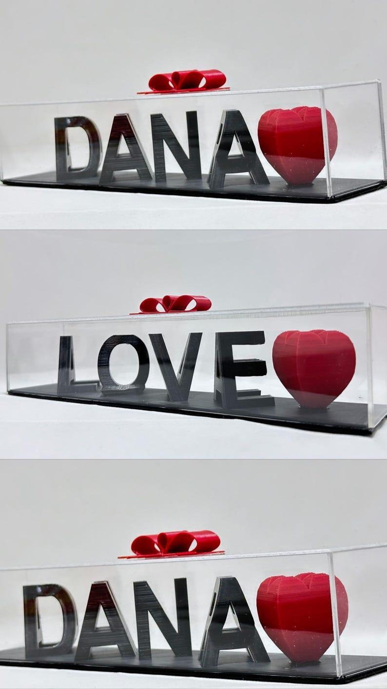 Valentine Day Premium Flip Name Personalized 3D Printed Name Personalized 3D Illusion Couples gift Gift For Her Gift For Him