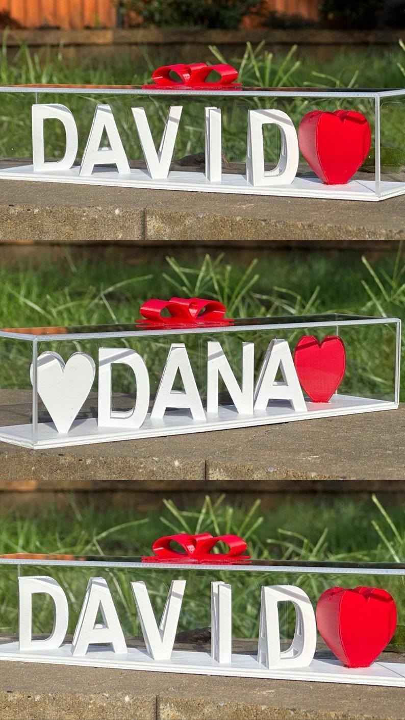 Valentine Day Premium Flip Name Personalized 3D Printed Name Personalized 3D Illusion Couples gift Gift For Her Gift For Him