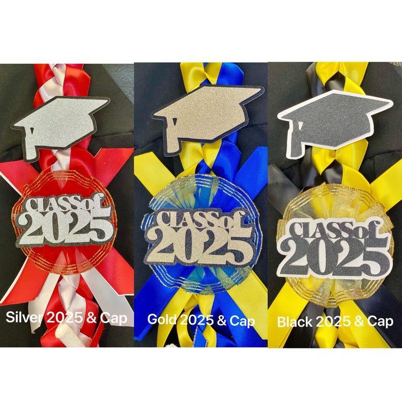 Braided 7/8" Ribbon Leis for Graduation/personalized name/ school colors #093