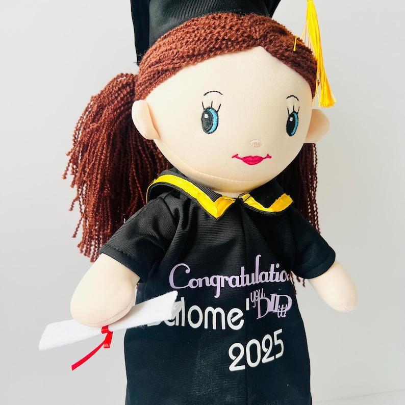 Personalized graduation Doll |Class of 2025 | grad gift | grad doll | doll, gift , customize gift | soft and easy to grab doll , congrats	  - myphotowallet