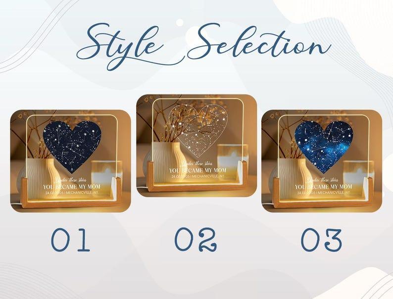 Custom Star Map Night Sky Night Light, Mother��s Day Gift, Gift for Mama, Gift for Mom Mother from Daughter Son, The Day You Became My Mom