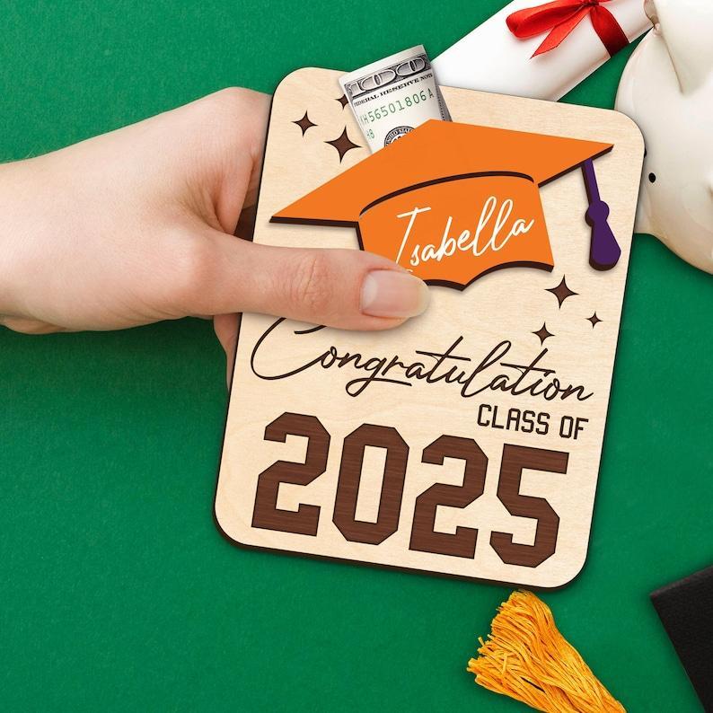 Graduation Money Holder Personalized, Graduation Gift, Class of 2025 Gift, High School Graduation Gift for Graduates