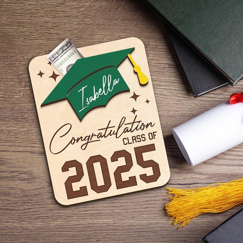 Graduation Money Holder Personalized, Graduation Gift, Class of 2025 Gift, High School Graduation Gift for Graduates