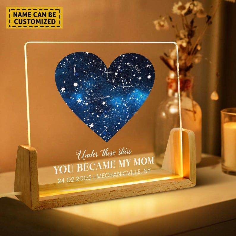 Custom Star Map Night Sky Night Light, Mother's Day Gift, Gift for Ma