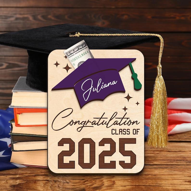 Graduation Money Holder Personalized, Graduation Gift, Class of 2025 Gift, High School Graduation Gift for Graduates