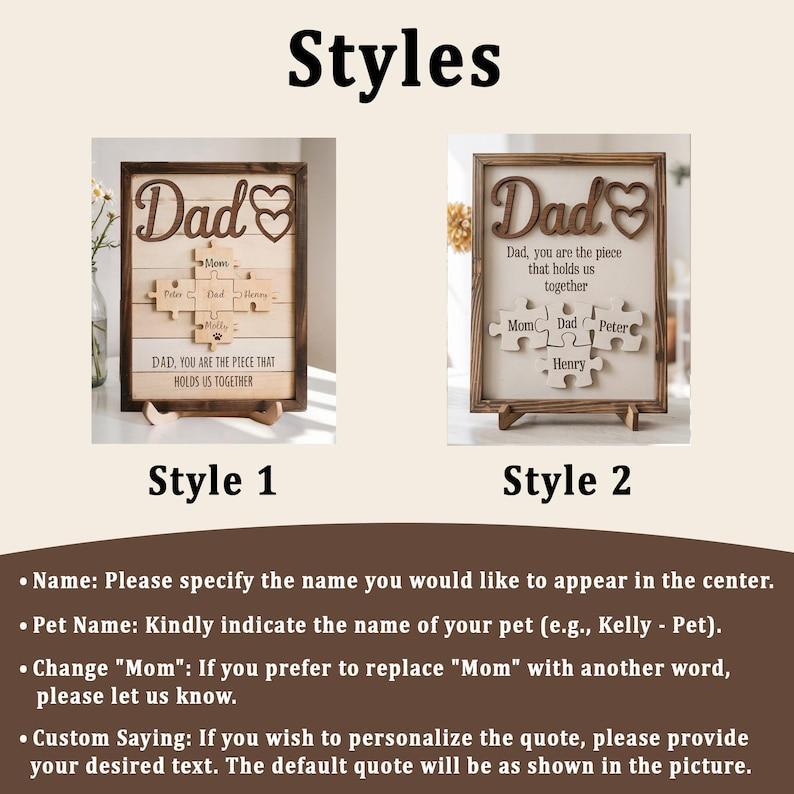 Custom Father's Day Puzzle Sign, Dad You are the Piece that holds us together,  Father's Day gift, Gift for grandpa, Dad Gifts