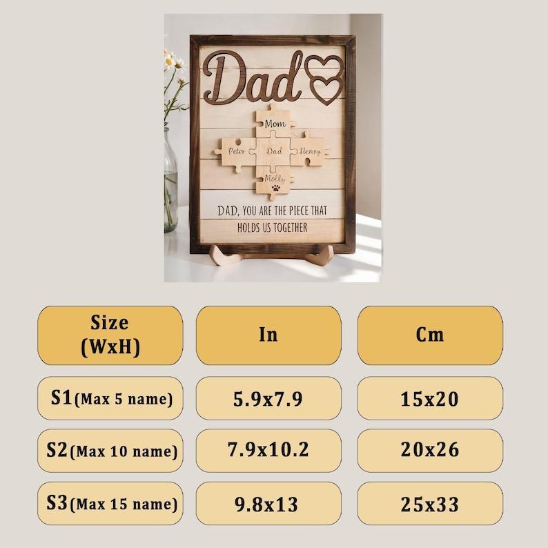 Custom Father's Day Puzzle Sign, Dad You are the Piece that holds us together,  Father's Day gift, Gift for grandpa, Dad Gifts
