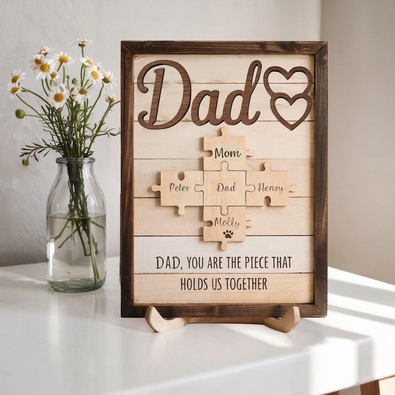 Custom Father's Day Puzzle Sign, Dad You are the Piece that holds us together,  Father's Day gift, Gift for grandpa, Dad Gifts