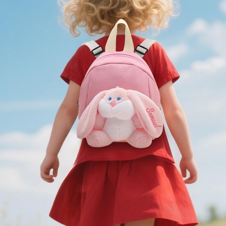 Custom Toddler Rabbit Backpack, Preschool Bunny Backpack, Toddler Book Bag, School Bag for Kids, Children's Backpack With Name,Kids Backpack