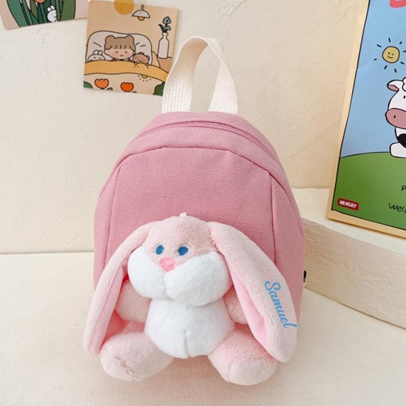 Custom Toddler Rabbit Backpack, Preschool Bunny Backpack, Toddler Book Bag, School Bag for Kids, Children's Backpack With Name,Kids Backpack