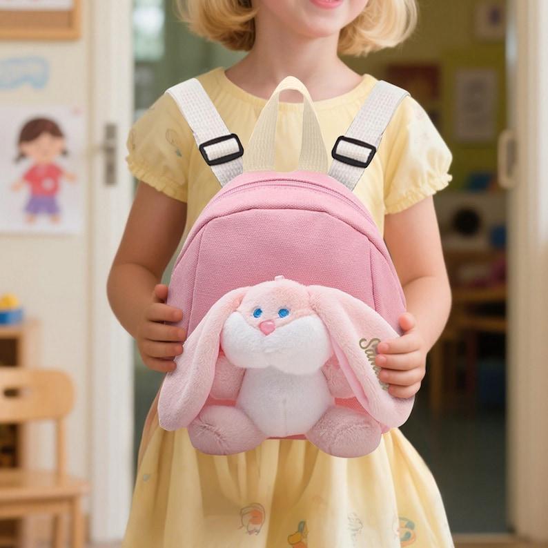 Custom Toddler Rabbit Backpack, Preschool Bunny Backpack, Toddler Book Bag, School Bag for Kids, Children's Backpack With Name,Kids Backpack