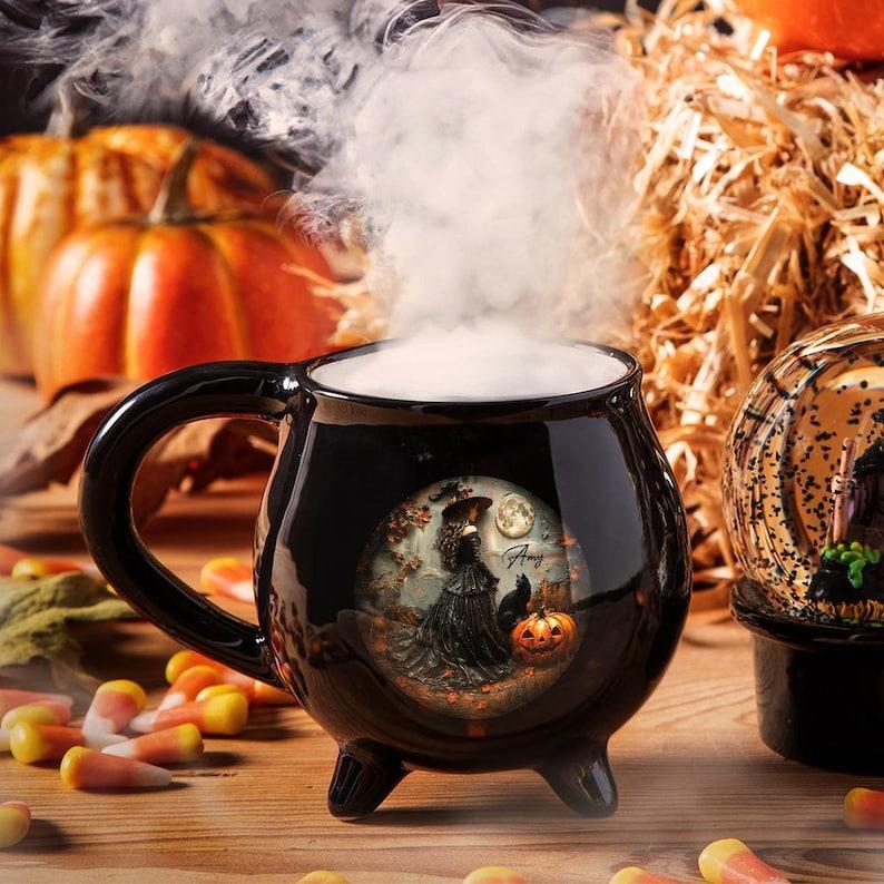 Personalized Witch Cauldron Mug Gothic Halloween Coffee Cup