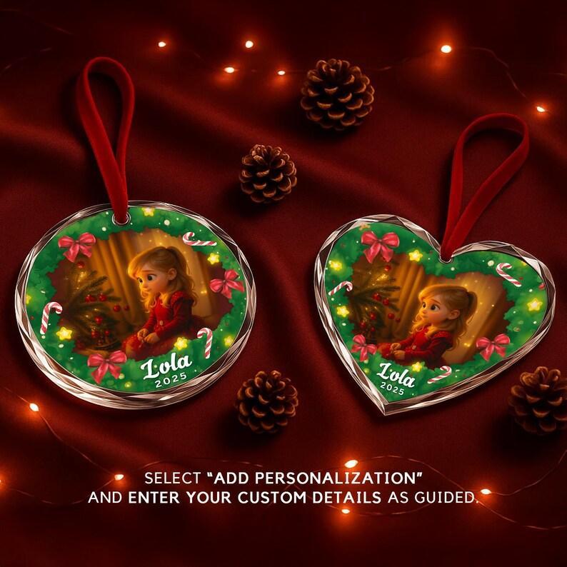 Custom Photo Ornament – Personalized Kids Cartoon Christmas Keepsake - MySpotifyGlass