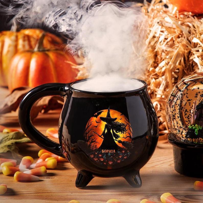 Personalized Witch Cauldron Mug Gothic Halloween Coffee Cup