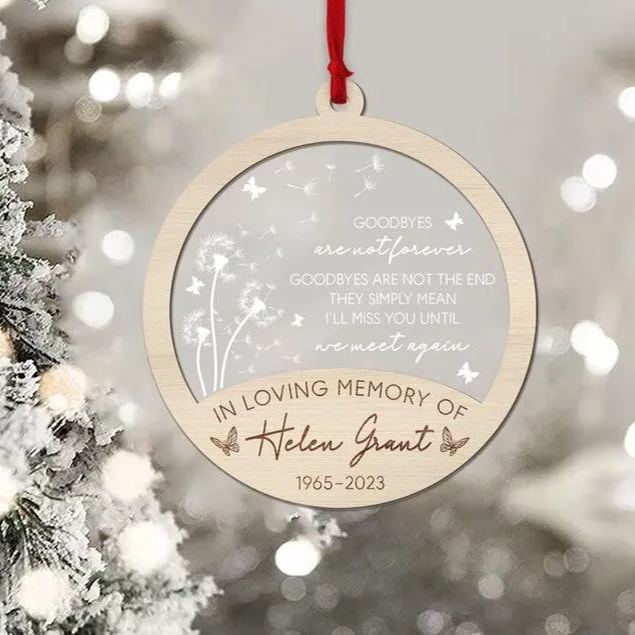Personalized Memorial Christmas Ornament, In Loving Memory Christmas Ornament, Loss of Loved Mom Dad Remembrance Gifts, Sympathy Gift