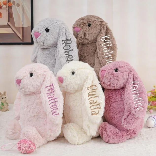 Personalized Embroidered Bunny Rabbit,Monogrammed Bunny,Newborn Baby Gift,Baby Shower Gift,Stuffed Animal,Plush Bunny Toy,Gift For Kid