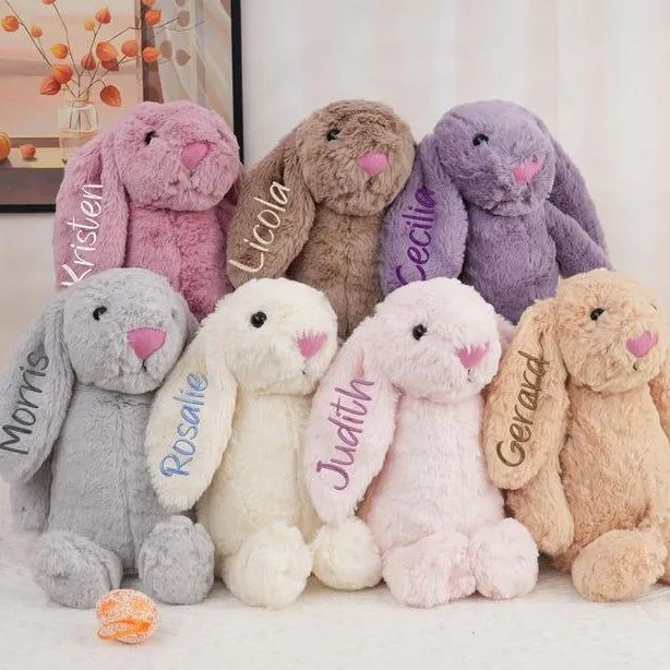 Personalized Embroidered Bunny Rabbit,Monogrammed Bunny,Newborn Baby Gift,Baby Shower Gift,Stuffed Animal,Plush Bunny Toy,Gift For Kid