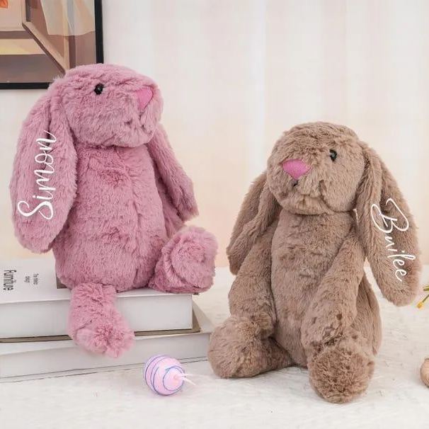Personalized Embroidered Bunny Rabbit,Monogrammed Bunny,Newborn Baby Gift,Baby Shower Gift,Stuffed Animal,Plush Bunny Toy,Gift For Kid