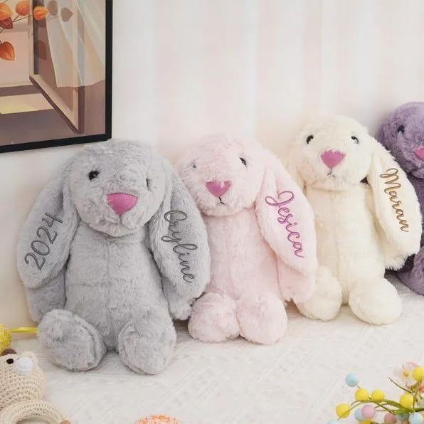 Personalized Embroidered Bunny Rabbit,Monogrammed Bunny,Newborn Baby Gift,Baby Shower Gift,Stuffed Animal,Plush Bunny Toy,Gift For Kid