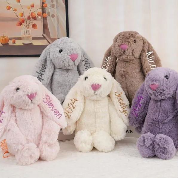 Personalized Embroidered Bunny Rabbit,Monogrammed Bunny,Newborn Baby Gift,Baby Shower Gift,Stuffed Animal,Plush Bunny Toy,Gift For Kid