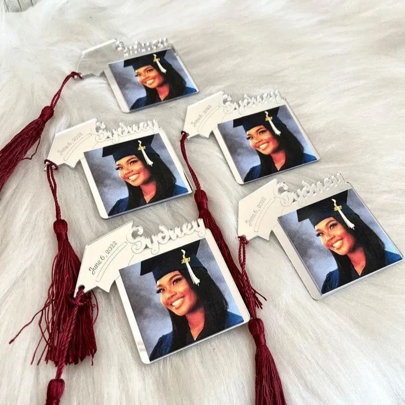 Custom Graduation Photo Magnet, Graduation Cap, Class of 2025, Graduation Gifts for Her, College Graduation Frame, Graduation Party Favors