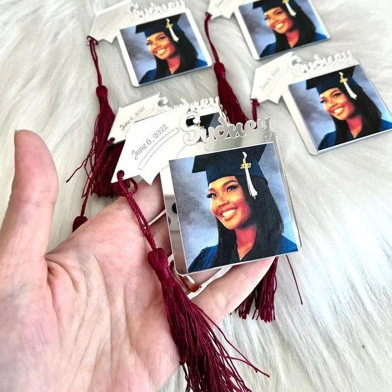 Custom Graduation Photo Magnet, Graduation Cap, Class of 2025, Graduation Gifts for Her, College Graduation Frame, Graduation Party Favors