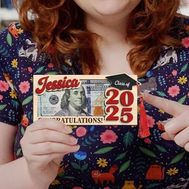 FREE TASSEL Graduation Gift For Her Him, Custom Money Gift Holder, Class Of 2025 Gift Custom Name Money Holder