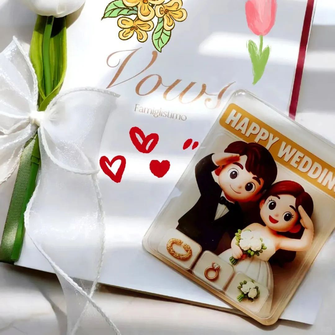 Custom 3D Effect Action Figure Pack Packaging Toy Box Style Art Gift Personalized Acrylic Fridge Magnets Couple's Gifts Wedding Gifts