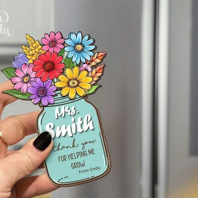 Personalized Teacher Fridge Magnet, Custom Teacher Wooden Magnets Teacher Gifts From Student, Teacher Locker Magnets,Thank You Teacher Gift