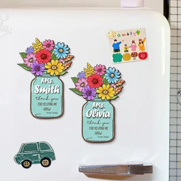 Personalized Teacher Fridge Magnet, Custom Teacher Wooden Magnets Teacher Gifts From Student, Teacher Locker Magnets,Thank You Teacher Gift