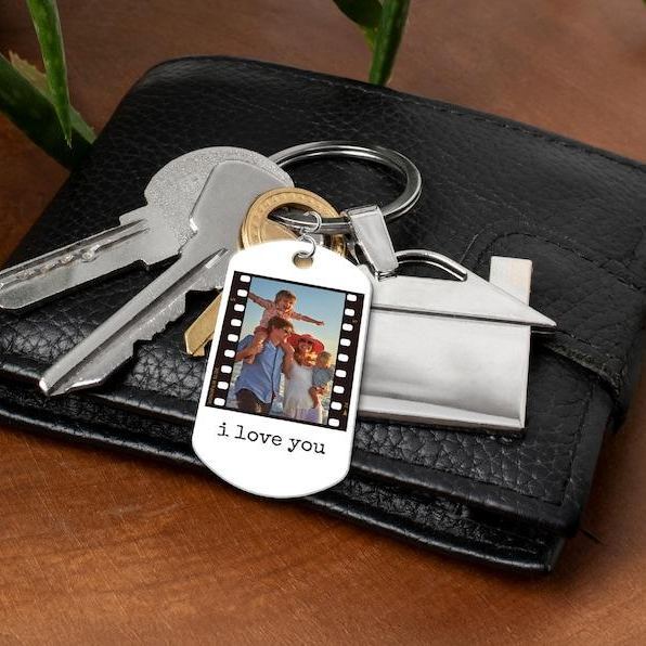 Boyfriend Keychain, Custom Boyfriend Gifts, Couple Photo Keychain, Personalized Keychain for Men, Drive Safe Dad Keychain, Photo Car Decor