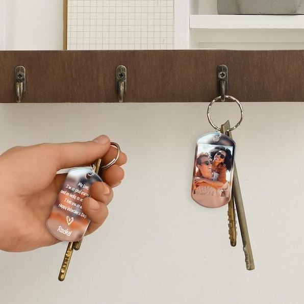Boyfriend Keychain, Custom Boyfriend Gifts, Couple Photo Keychain, Personalized Keychain for Men, Drive Safe Dad Keychain, Photo Car Decor