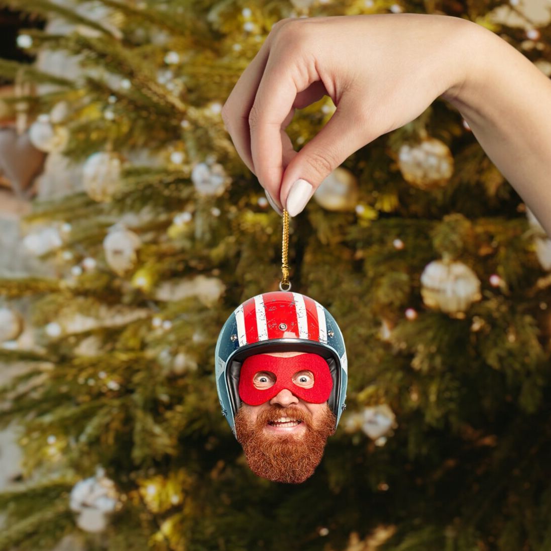 Personalized Photo Ornament, Funny Christmas Ornament, Custom Face Picture Ornament, Acrylic Pet Ornament, Christmas Decor, Holiday Gifts - MySpotifyGlass