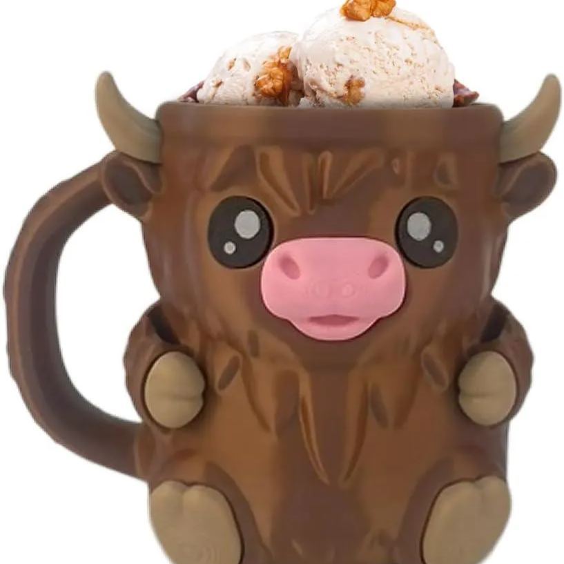 Cute Animal Style Ice Cream Pint Holder with Handle and Spoon Reusable Antifreeze Cooler Sleeve for Ice Cream, Drinks, and Desserts Funny Gifts for Ice Cream Lovers Christmas Gifts