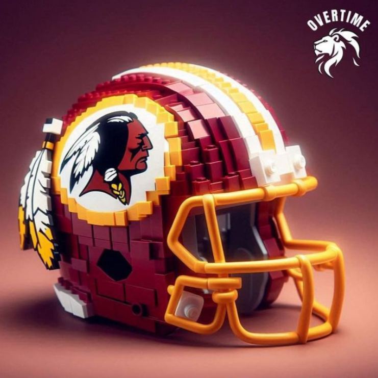 Football Helmet Building Blocks - American Football Helmet Model Kit with Multiple Team Logo Designs, Sports Fan Gift