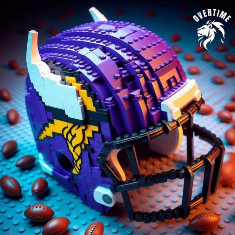 Football Helmet Building Blocks - American Football Helmet Model Kit with Multiple Team Logo Designs, Sports Fan Gift