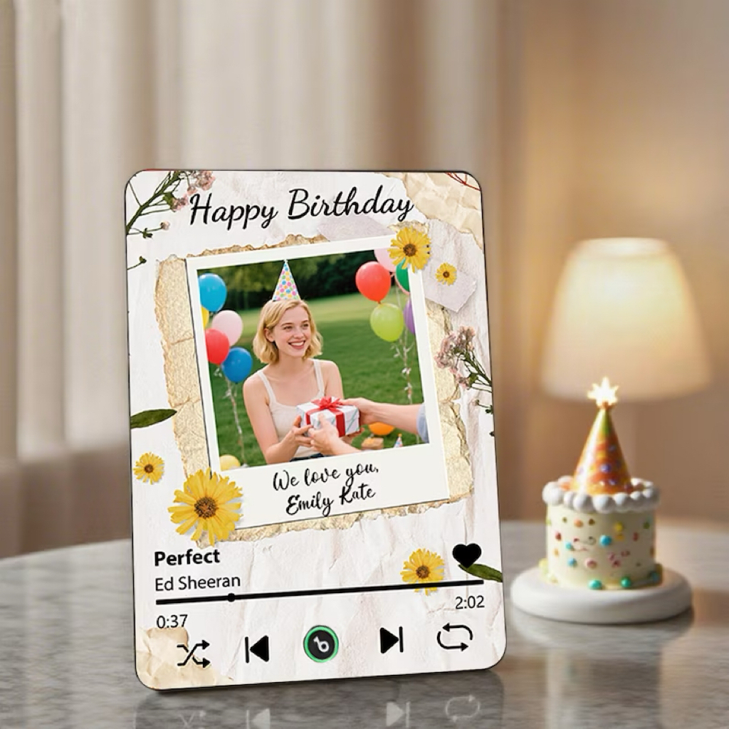 Custom Photo Music Plaque - Personalized Song & Picture Acrylic Gift for Special Someone, Cherished Memories & Love