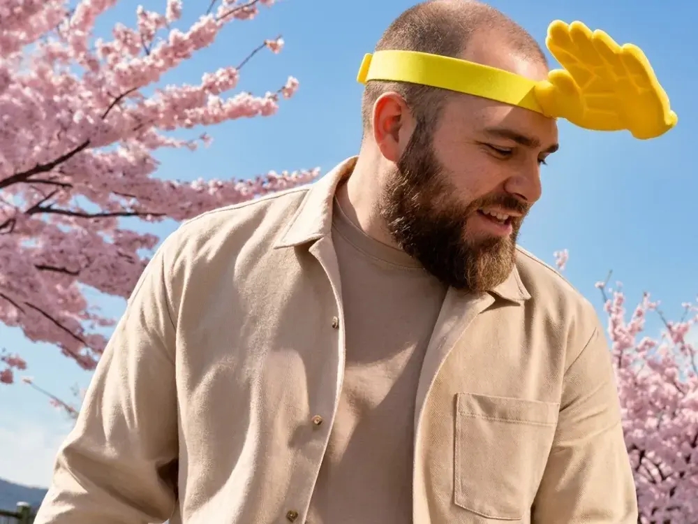 Novelty 3D Palm Sun Visor Headband, Funny Hand Shaped Sun Shield Hat, Cute UV Protection Sun Block Cap for Summer Outdoor