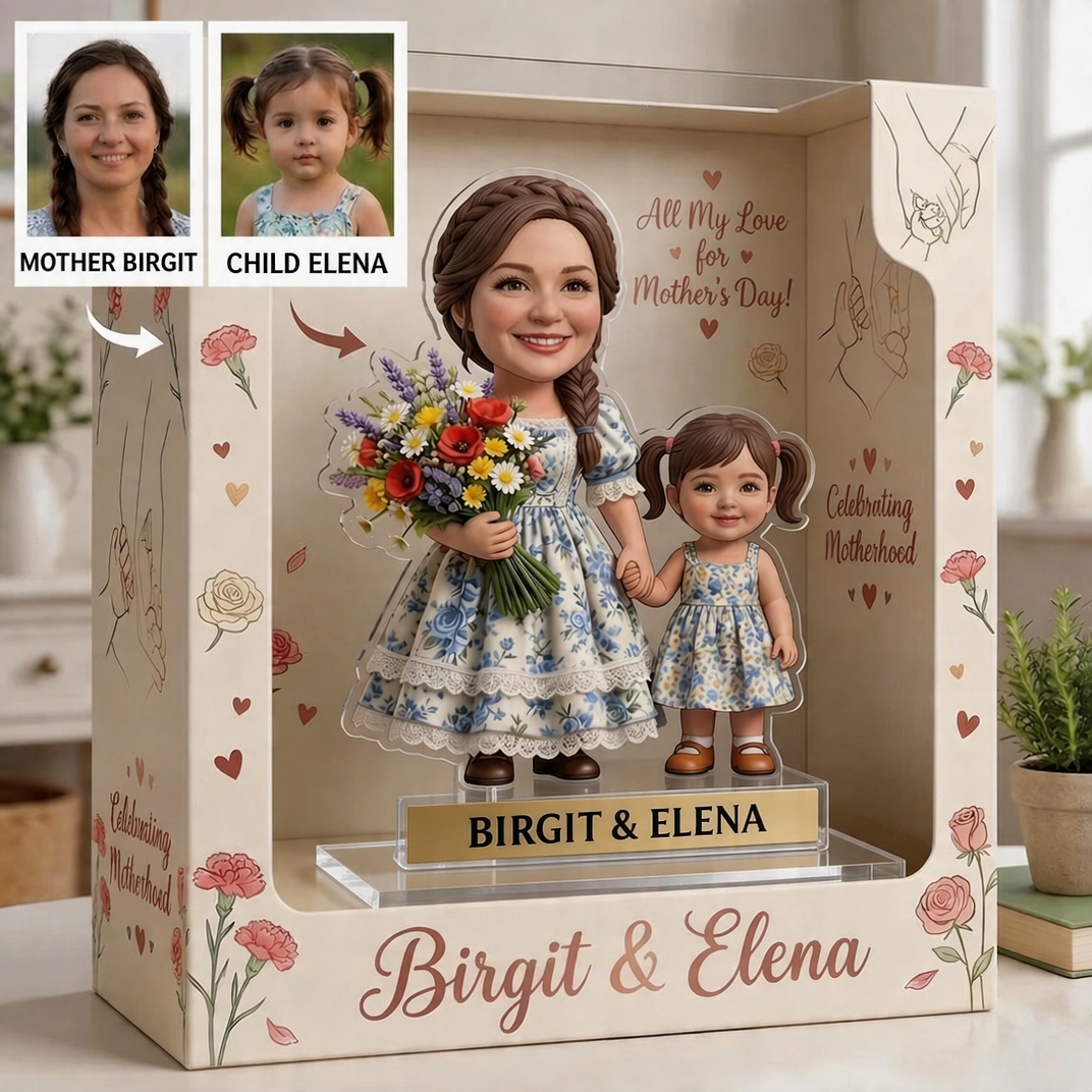 Custom Any Photo Mother's Day Gift - Personalized Mom & Daughter Custom Shaped Acrylic Plaque
