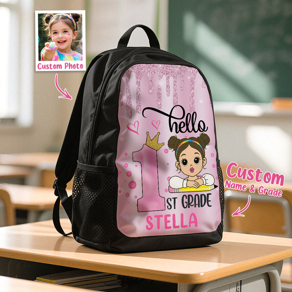 Custom Pink Cartoon School Bag Gift For Girls