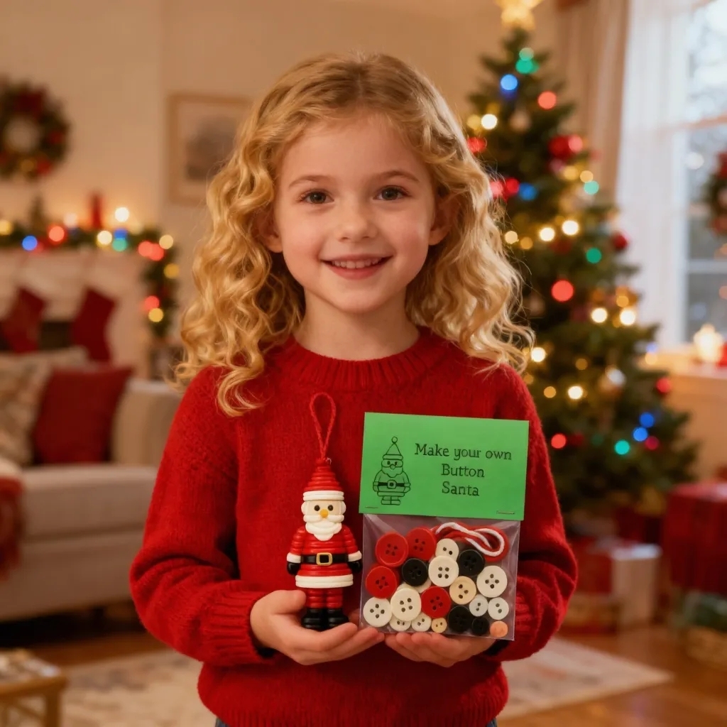 DIY Button Snowman Ornament Kit Chirstmas Gifts