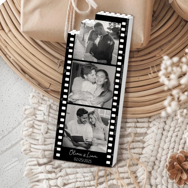 Custom Photo Filmstrip Building Block, Personalized Anniversary Memory Block, Romantic Home Decor, Gift for Boyfriend or Girlfriend